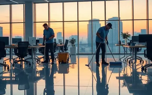 Commercial Cleaning professional at work