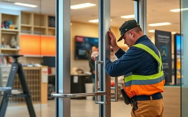 Commercial Door Repair professional at work