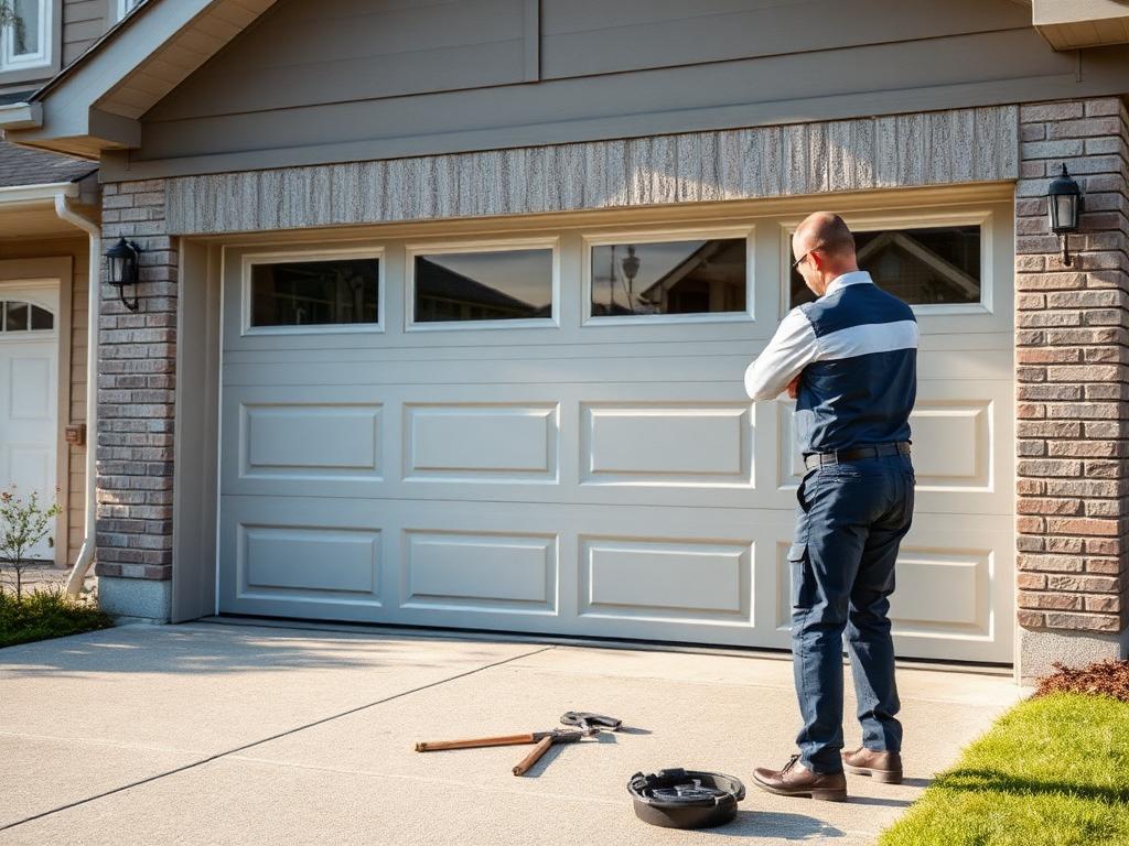 Garage Door professional at work