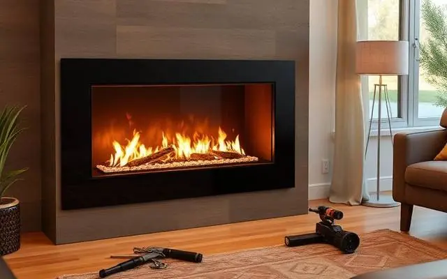Gas Fireplace professional at work