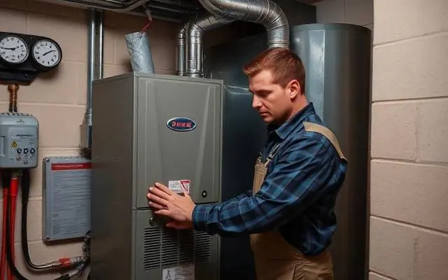 HVAC professional at work