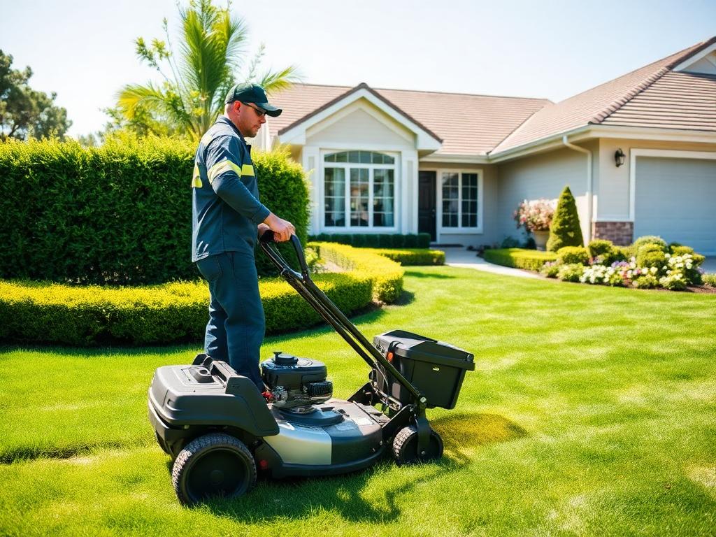 Landscaping professional at work