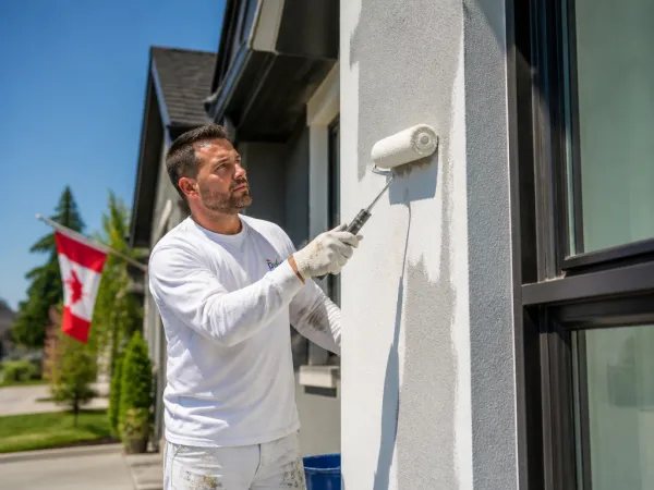 Painting professional at work
