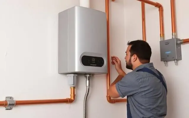 Tankless Heater professional at work
